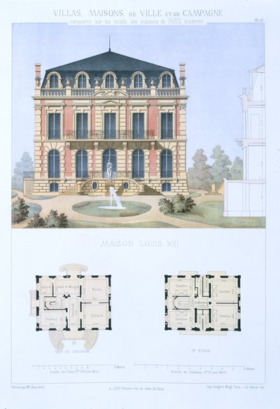 Casa Luís XIII, de &39;Casas da Cidade e do Campo Baseadas nas Casas Modernas de Paris&39;, c.1864 de Olive