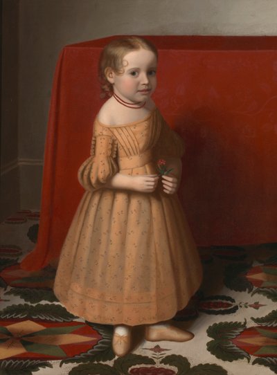 Retrato de uma jovem com Rose, ca. 1838. de Oliver Tarbell Eddy