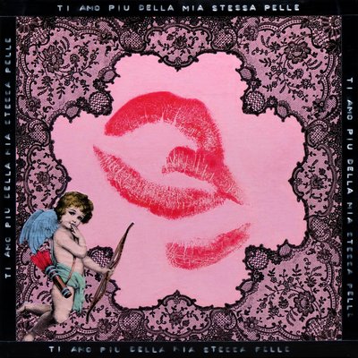 Kiss Fiorucci, 2020 (técnica mista sobre tela) de Olivia Gozzano