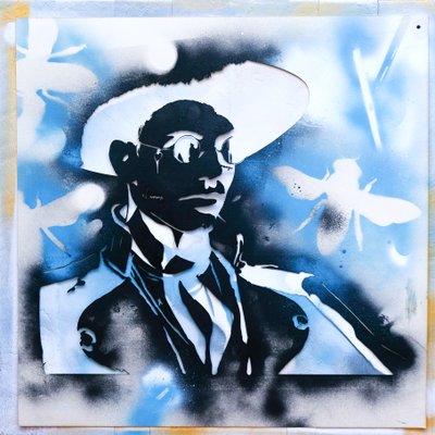 Stencil , 2019 (técnica mista sobre cartão e madeira) de Olivia Gozzano