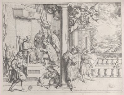 Um jovem apresentando sua tese ao cardeal Aldobrandini, 1620., 1620. de Oliviero Gatti