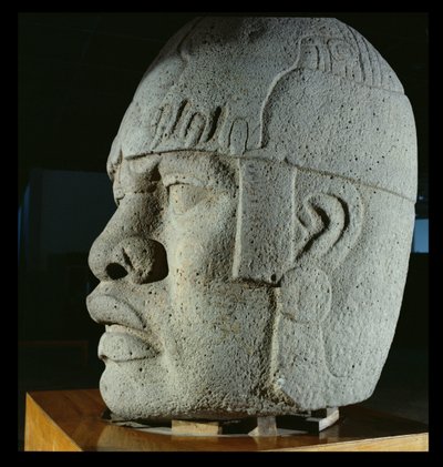 Cabeça colossal 4 de San Lorenzo, Veracruz, México, pré-clássico (basalto) de Olmec