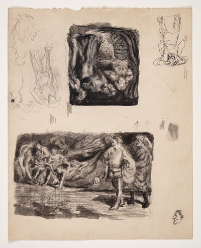 Motivos literários e desenhos de figuras soltas de Oluf Hartmann
