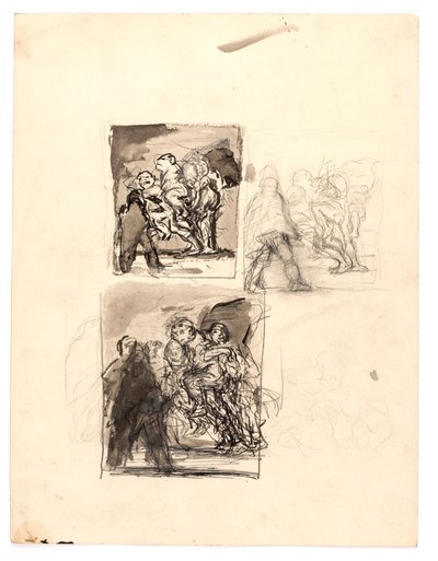Três estudos para "Macbeth e as bruxas" de Oluf Hartmann