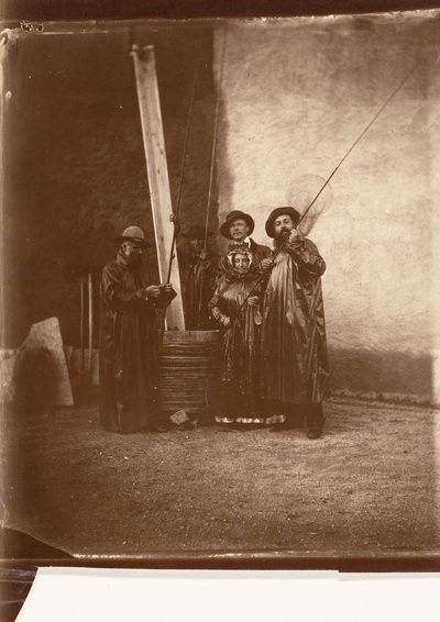 [O artista, sua mãe e amigos em trajes de pesca], c. 1860. de Olympe Aguado