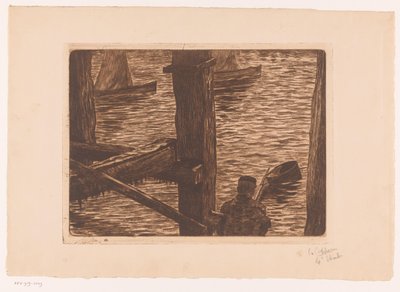 Pescador entre o trabalho do pólo de Omer Coppens (signed by artist)