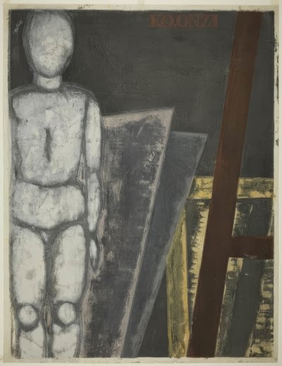 Manequim no estúdio de Onchi Kôshirô