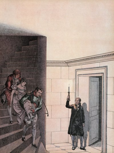 Josefina sendo removida pela escadaria de Napoleão de Onfray de Breville Job