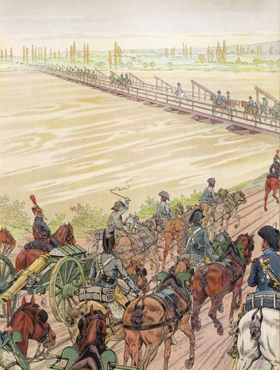 Napoleão cruzando o Reno, 1 de outubro de 1805 de Onfray de Breville Job