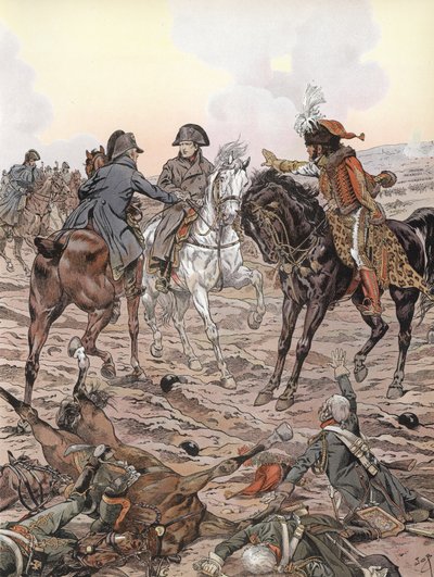 Napoleão durante a batalha de Austerlitz de Onfray de Breville Job