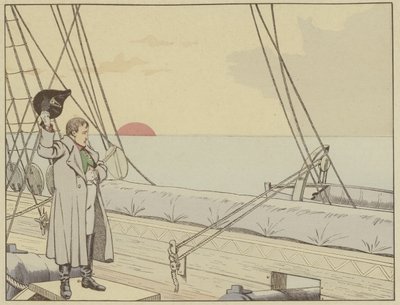 Napoleão a bordo do HMS Bellerophon depois de se render aos britânicos, 15 de julho de 1815 de Onfray de Breville Job