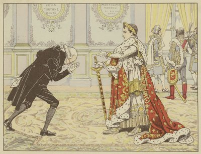 Na manhã de sua coroação, percebendo o notário de Josefina, Napoleão disse a ele, rindo: Bem, Maitre Ragideau, aqui está a capa! E aqui está a espada! de Onfray de Breville Job