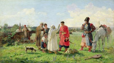 Para o Anfitrião Zaporozhian, 1889 de Opanas Georgievich Slastion