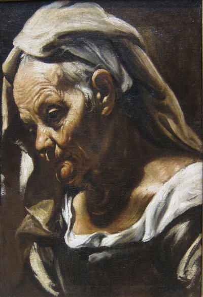 Cabeça de uma mulher idosa de Orazio Borgianni