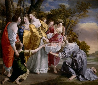 La decouverte de Moise - A descoberta de Moisés - Peinture de Orazio Gentileschi (1563-1638) de Orazio Gentileschi