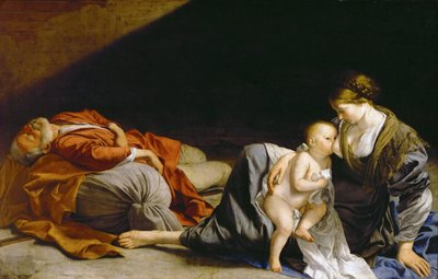 Le repos pendant la fuite en Egypte - The Rest on the Flight into Egypt - Orazio Gentileschi (1563-1638). Óleo sobre tela, ca. 1625. Dimensão : 138,5x216 cm. Museu de História de Arte, Vienne de Orazio Gentileschi
