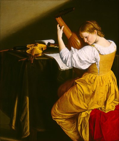 The Lute Player, c.1612-20 (óleo sobre tela) de Orazio Gentileschi
