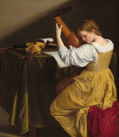 O tocador de alaúde, c. 16121620. de Orazio Gentileschi
