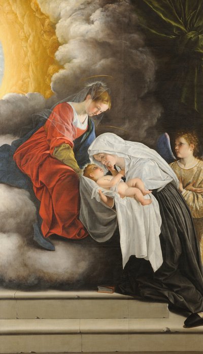 A Virgem e o Menino com Santa Francisca de Roma, 1615-1618. de Orazio Gentileschi