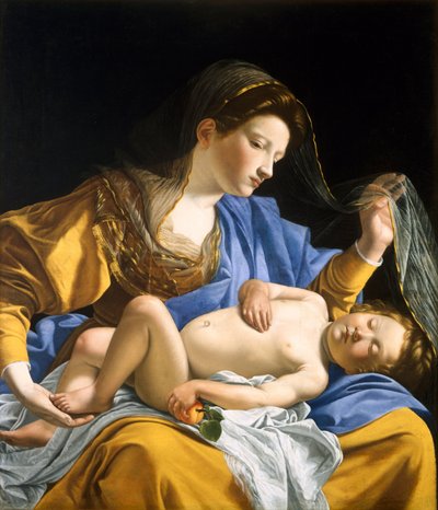 A Virgem com o Menino Adormecido de Orazio Gentileschi