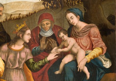 Casamento de Santa Catarina, pormenor de Orazio da Spinazzola Iacobetta