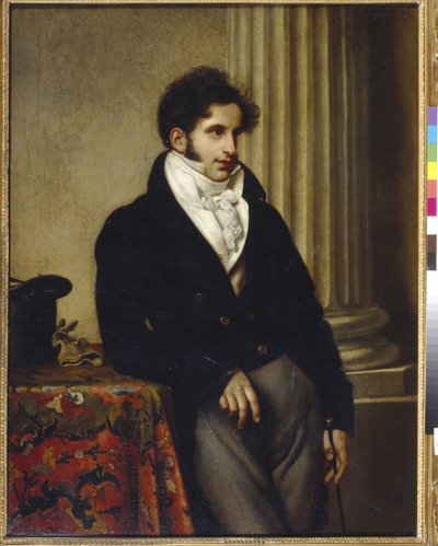 Retrato do Conde Serguei Semionovich Ouvarov (1786-1855) - Pintura de Orest Adamovich Kiprensky (1782-1836), óleo sobre tela (117,3x90,8 cm) de Orest Adamovich Kiprensky
