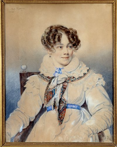 Retrato da escritora Sophie Rostopchine (1799-1874), Condessa de Segur Drawing de Orest Adamovich Kiprensky (Kiprenski) (1778-1836) de Orest Adamovich Kiprensky