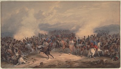 Hussardos e Chasseurs na batalha do rio Chernaya em 16 de agosto de 1855, 1855 de Orlando Norie