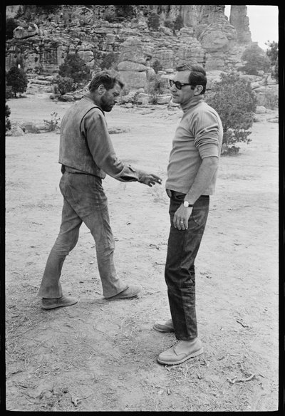 Burt Lancaster com Sydney Pollack no set de 