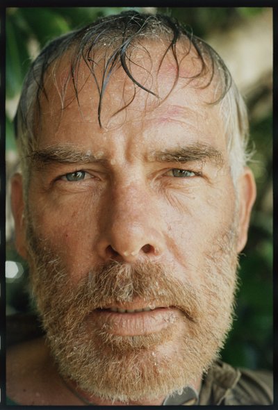 Lee Marvin em set para o "Inferno no Pacífico". de Orlando Suero