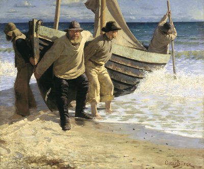 Lançando o barco. Skagen de Oscar Gustaf Bjorck