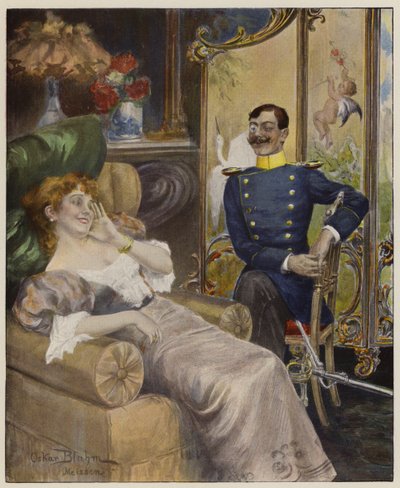 Um homem sério (lito colorido) de Oscar Bluhm