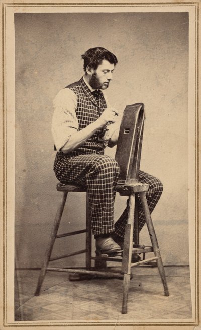 Retrato de um trabalhador de couro, c. 1864 (foto) de Oscar C. Barnes