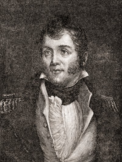 O Comodoro da Marinha dos Estados Unidos Oliver Hazard Perry, da História do Nosso País, publicado em 1905 (gravura em madeira) de Oscar Edward Grosch