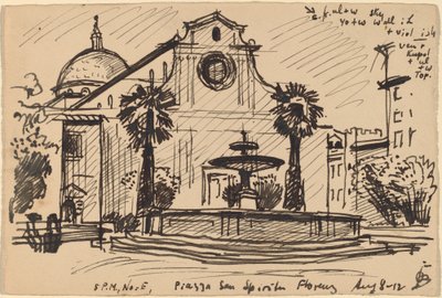 Praça S. Spirito, Florença de Oscar F. Bluemner