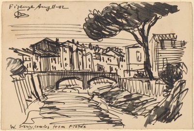 O Arno à noite, Florença de Oscar F. Bluemner
