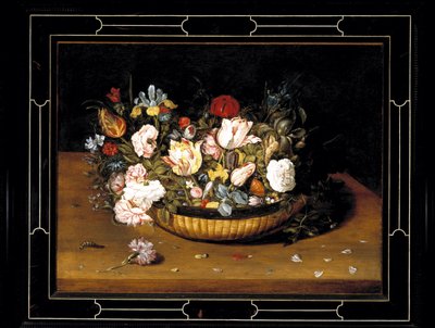 Cesta de flores, c.1615 (óleo no painel) de Osias the Elder Beert