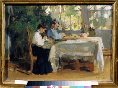 "Dance la Veranda" Peinture de Osip Emanuilovich Braz (1872-1936) State A. Radishchev Art Museum, Saratov de Osip Emmanuilovich Braz