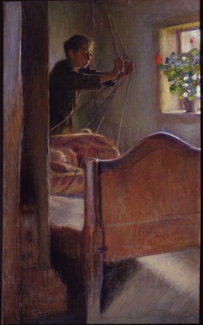 ""O Berço"" Pintura de Osip Braz (1872-1936) 1894 State Art Museum, Odessa de Osip Emmanuilovich Braz