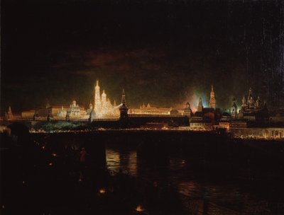Iluminação do Kremlin de Moscou, 1883 de Oskar Adolfovich Hofman