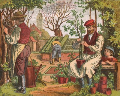Jardinagem, 1871 de Oskar Pletsch