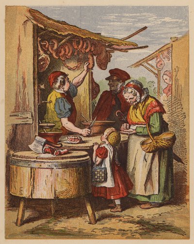 O Talhante (litografia a cores) de Oskar Pletsch