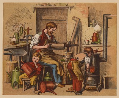 O Homem de Lata (litografia a cores) de Oskar Pletsch