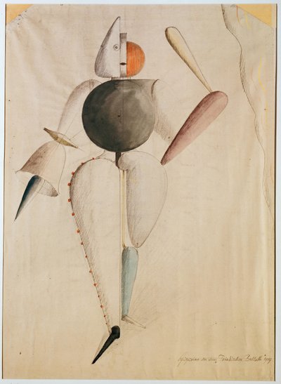 Desenho de figurino para o Ballet Triadic, de Schlemmer, Oskar (1888-1943). Aquarela sobre papel de Oskar Schlemmer