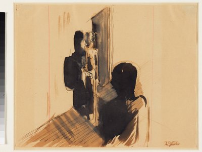 Gruppe im Innenraum de Oskar Schlemmer