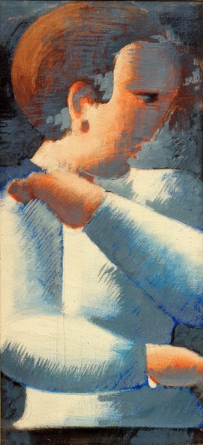 Menino em azul e branco de Oskar Schlemmer