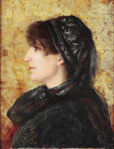 Retrato de Naile Hanim - Peinture de Osman Hamdi Bey (1842-1910) - 1910 - Óleo sobre tela - 52x41 - Museu Sakip Sabanci, Istambul de Osman Hamdi Bey