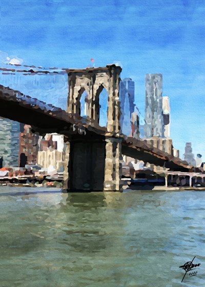 Reflexos da Ponte de Brooklyn de Osvaldo Russo