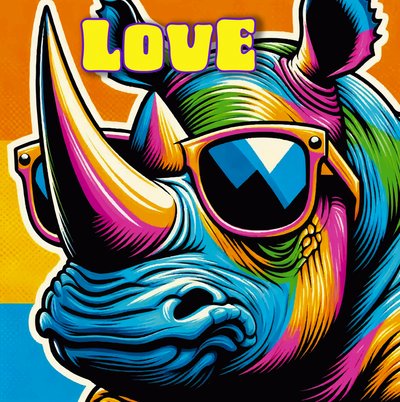 Óculos de sol «Cool Rhino Love» de Osvaldo Russo