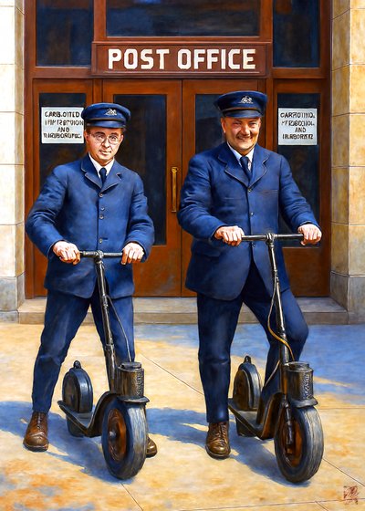 Carteiros em scooters vintage de Osvaldo Russo
